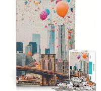 Rompecabezas de 1000 Piezas para Adultos, Horizonte del Puente de Brooklyn, Juego Imposible, Ideal para Pasar el Tiempo en casa, Regalo de cumpleaños, Regalos de Viaje, 38x26cm