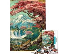 Rompecabezas de 1000 Piezas para Adultos Horizonte del Santuario Fuji Sakura Juguete Educativo para Juegos de desafío análisis y lógica Regalo de cumpleaños (tamaño 38x26cm)