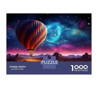Rompecabezas De 1000 Piezas para Adultos Hot Air Balloon in Space Rompecabezas para Adultos Juegos Relajantes El Montaje De Patrones 38x26cm/1000pcs