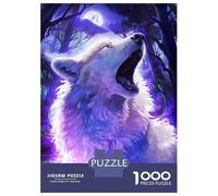 Rompecabezas De 1000 Piezas para Adultos Howling Magical Wolf Rompecabezas para Adultos Juegos Familiares para La Diversión Familiar Regalo De Cumpleaños, Regalos, 70x50cm/1000pcs