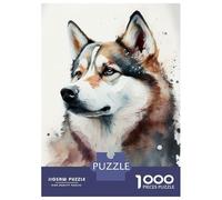 Rompecabezas De 1000 Piezas para Adultos Husky Animal Watercolor Rompecabezas para Adultos Juegos De Relajación para La Diversión Familiar Interacción Entre Padres E Hijos 70x50cm/1000pcs