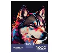 Rompecabezas De 1000 Piezas para Adultos Husky Colorful Rompecabezas para Adultos Juegos De Relajación Regalos para Mujeres Desafío Educativo 38x26cm/1000pcs