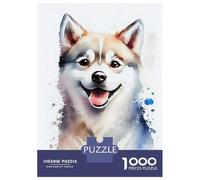Rompecabezas De 1000 Piezas para Adultos Husky Cute Dog Rompecabezas Juego De Ingenio Carrera De Velocidad De Manos Interacción Entre Padres E Hijos 38x26cm/1000pcs