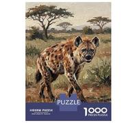Rompecabezas De 1000 Piezas para Adultos Hyena in The African Savannah Rompecabezas Juego De Ingenio Alivia El Estrés Cumpleaños 70x50cm/1000pcs