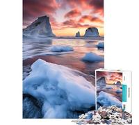 Rompecabezas de 1000 Piezas para Adultos Iceberg Sunset Juguete Intelectual Juego Imposible Educativo Regalo de Amigo Invisible (tamaño 50x75cm)