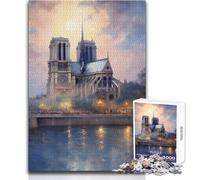 Rompecabezas de 1000 piezas para adultos, icónico Notre Dame de París, acogedor y relajante, ideal para disfrutar del tiempo libre en interiores, juguete de corte de precisión avanzado, tamaño 38x26cm