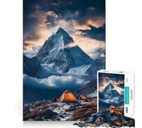 Rompecabezas de 1000 Piezas para Adultos,Ideal para Acampar en la montaña Juguete Decorativo para Construir y concentrarse Juego de Paz Regalo de cumpleaños (38x52cm)