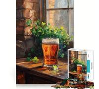 Rompecabezas de 1000 Piezas para Adultos,Ideal para el Día de San Patricio,con diseño de Cerveza,Arte de Corte Fino,Juego Mental,Regalo para Momentos de Tranquilidad,Regalo Divertido de cumpleaños