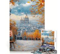 Rompecabezas de 1000 Piezas para Adultos, Ideal para Pintar en Agosto Juguete para aliviar el estrés Decoración de Pared con diseño de líneas claras (38x52cm)