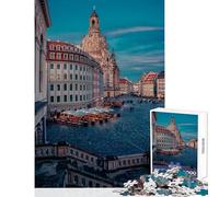 Rompecabezas de 1000 Piezas para Adultos Iglesia de Nuestra Señora Dresde decoración del hogar Juguetes Obras de Arte Regalo Juegos Familiares con póster a Juego y Hoja de Trivia tamaño 38x26cm