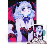 Rompecabezas de 1000 Piezas para Adultos Ilustración de Chica Demonio de Anime Análisis y lógica Decoración 52x38cm