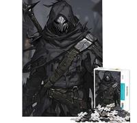 Rompecabezas de 1000 Piezas para Adultos ilustración de Guerrero Encapuchado de fantasía Oscura Juguetes adictivos para Cultivar la Paciencia Juego práctico decoración del hogar Regalos de cumpleaños