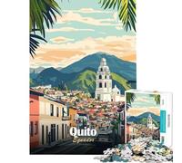 Rompecabezas de 1000 Piezas para Adultos Ilustración de la Ciudad de Quito Ecuador Juego práctico Juguete Juego Intelectual Obra de Arte Regalo de cumpleaños (tamaño 38x52cm)