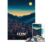Rompecabezas de 1000 Piezas para Adultos Ilustración de Paisaje Nocturno de La Paz Bolivia Juegos relajantes y adictivos para Cultivar la Paciencia Regalos de cumpleaños para la diversión Familiar