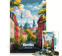 Rompecabezas de 1000 Piezas para Adultos,ilustración de Paisaje Urbano de Berlín,Alemania,Ideal para Recortar,decoración,Juego para concentrarse,Juego Relajante,Escena navideña,Arte (50x75cm)