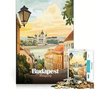 Rompecabezas de 1000 Piezas para Adultos,ilustración de Paisaje Urbano de Budapest,Hungría Ideal para Decorar,ejercitar la Mente y divertirse Navidad (50x75cm)