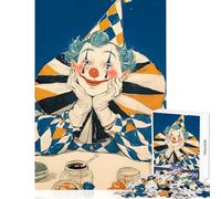 Rompecabezas de 1000 Piezas para Adultos ilustración de Payaso Triste Juguete para decoración de Pared Gran Regalo para Juegos Juego práctico Lista de Deseos con Papá Noel tamaño 50x75cm