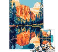 Rompecabezas de 1000 Piezas para Adultos Ilustración de Reflejos al Atardecer en Yosemite Juegos educativos Juguetes educativos Un Gran Regalo para Pasar el Tiempo en casa Durante Las Vacaciones
