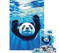 Rompecabezas de 1000 Piezas para Adultos Ilustración de un Panda Nadando bajo el Agua Juego de ingenio Juguetes educativos Regalo de cumpleaños Análisis y lógica (Tamaño 38x26cm)