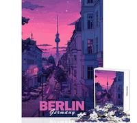Rompecabezas de 1000 Piezas para Adultos ilustración del Paisaje Urbano de Berlín Juguetes para armar Regalos para el Amigo Secreto Juego práctico para Mejorar el Amor en Pareja tamaño 38x26cm