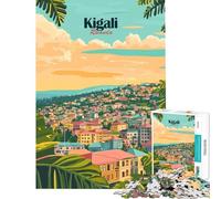 Rompecabezas de 1000 Piezas para Adultos ilustración del Paisaje Urbano de Kigali Ruanda desafío para la Inteligencia Cerebral Juguetes adictivos Juegos relajantes Actividades Familiares Regalo
