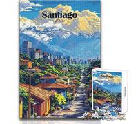 Rompecabezas de 1000 Piezas para Adultos, ilustración del Paisaje Urbano de Santiago de Chile, Juegos Familiares, Actividades Divertidas, Regalo, tamaño 50x75cm