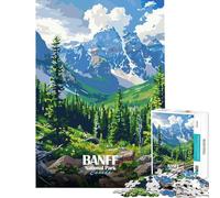 Rompecabezas de 1000 Piezas para Adultos ilustración del Parque Nacional Banff Canadá Juegos relajantes Juguetes educativos Regalos de Amigo Invisible Actividades Familiares (tamaño 38x26cm)