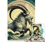Rompecabezas de 1000 Piezas para Adultos, ilustración del Signo Zodiacal Capricornio, Juego de ingenio, Corte de precisión, colección de Artistas, Bellas Artes, 38x52cm