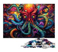 Rompecabezas de 1000 Piezas para Adultos Imagina un Pulpo psicodélico Colorido de Papel Divertido 1000 Piezas (38 x 26 cm)