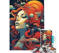 Rompecabezas de 1000 Piezas para Adultos impresión risográfica Rompecabezas Abstractos del Mundo para Adultos Juegos relajantes Mejora la Memoria Regalos de cumpleaños (50x75cm)