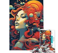 Rompecabezas de 1000 Piezas para Adultos impresión Risograph Mundo Abstracto Rompecabezas para Adolescentes Juego de ingenio una Obra de Arte Juego desafiante Regalos (tamaño 38x52cm)