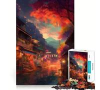 Rompecabezas de 1000 Piezas para Adultos,Impresionante,de Japón,Corte sin Costuras,Juego de resolución de Problemas,Juguete Casual,Juego de Escena navideña,Arte (38x26cm)