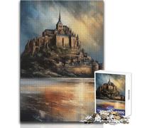 Rompecabezas de 1000 Piezas para Adultos, Impresionante Mont Saint Michel, Ideal para un Momento de Relax, Troquelado de precisión Fina, tamaño 38x26cm