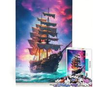 Rompecabezas de 1000 Piezas para Adultos: Increíble Barco Pirata, Juego Imposible, Actividades Divertidas para Hacer en casa, cumpleaños 50x75cm