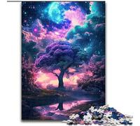 Rompecabezas de 1000 Piezas para Adultos Increíble Rompecabezas de Naturaleza de fantasía de neón 1000 Piezas para Adultos Vacaciones y cumpleaños Tamaño 38x26cm