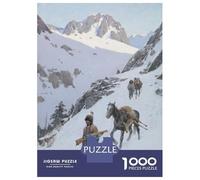 Rompecabezas De 1000 Piezas para Adultos Indian Hunters In Snow Rompecabezas para Adultos Juego Práctico Decoración del Hogar Difícil Y Desafiante 52x38cm/1000pcs
