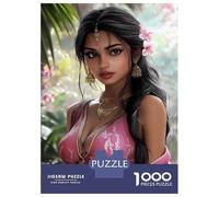 Rompecabezas De 1000 Piezas para Adultos Indian Woman in Pink Sari Rompecabezas para Adultos Juegos De Relajación Desafío Difícil Ayuda A Ejercitar El Cerebro 70x50cm/1000pcs