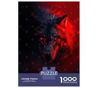 Rompecabezas De 1000 Piezas para Adultos Inferno Eyes of The Wolf Rompecabezas Juguete Decoración De Pared Difícil Difícil Cumpleaños Y Navidad 70x50cm/1000pcs