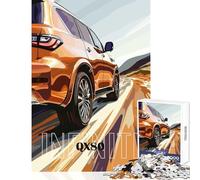 Rompecabezas de 1000 Piezas para Adultos Infiniti QX SUV Juguetes de decoración del hogar Regalo de cumpleaños para Juego Educativo con póster a Juego y Hoja de Trivia tamaño 38x52cm