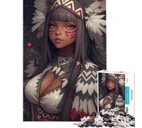 Rompecabezas de 1000 Piezas para Adultos Inspirado en una Chica Anime nativa Americana Juego Imposible Juguete Educativo Regalo Divertido para Mejorar la Memoria (tamaño 38x52cm)