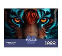 Rompecabezas De 1000 Piezas para Adultos Intense Tiger Gaze Rompecabezas para Adultos Juego Práctico Ensamblaje De Patrones Desafiante De Completar 38x26cm/1000pcs