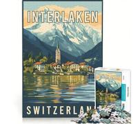 Rompecabezas de 1000 Piezas para Adultos, Interlaken en Suiza, Juego Interactivo, Ideal para Padres e Hijos, Perfecto como Regalo para Toda la Familia 50x75cm