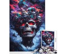 Rompecabezas de 1000 Piezas para Adultos Isla Calavera Juego de ingenio desafío difícil Juguete Decorativo para la Pared para Fortalecer el Amor Entre Parejas (38x26cm)