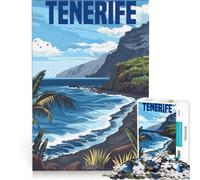 Rompecabezas de 1000 Piezas para Adultos Isla de Tenerife España Juego práctico difícil y desafiante Ideal para Decorar el Escritorio 38x52cm
