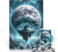 Rompecabezas de 1000 Piezas para Adultos Isla Mística Iluminada por la Luna Difícil Difícil Toda la Familia. 38x26cm