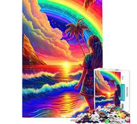 Rompecabezas de 1000 Piezas para Adultos Isla Psicodélica Rompecabezas para Adultos Juego de ingenio Una Obra de Arte para cumpleaños y Navidad (Tamaño 38x52cm)