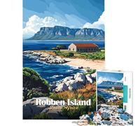Rompecabezas de 1000 Piezas para Adultos Isla Robben Sudáfrica Rompecabezas para Adultos Juego práctico Desafío difícil para cumpleaños y Navidad (Tamaño 38x26cm)