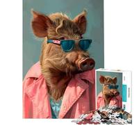 Rompecabezas de 1000 Piezas para Adultos Jabalí Salvaje Retrato de Miami Juego Educativo desafío de Inteligencia Cerebral Juguetes adictivos Regalo Divertido Actividades Familiares (tamaño 50x75cm)