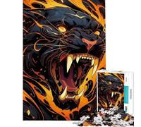 Rompecabezas de 1000 Piezas para Adultos Jaguar Indomable Furia Rompecabezas para Adultos Juguete Decoración de Pared Regalo de cumpleaños Desafío Educativo (tamaño 38x52cm)