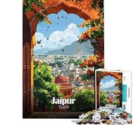 Rompecabezas de 1000 piezas para adultos Jaipur India Paisaje urbano a través de un arco Juguete intelectual para juegos educativos Carrera de velocidad manual Regalos para mujeres y hombres (50x75cm)